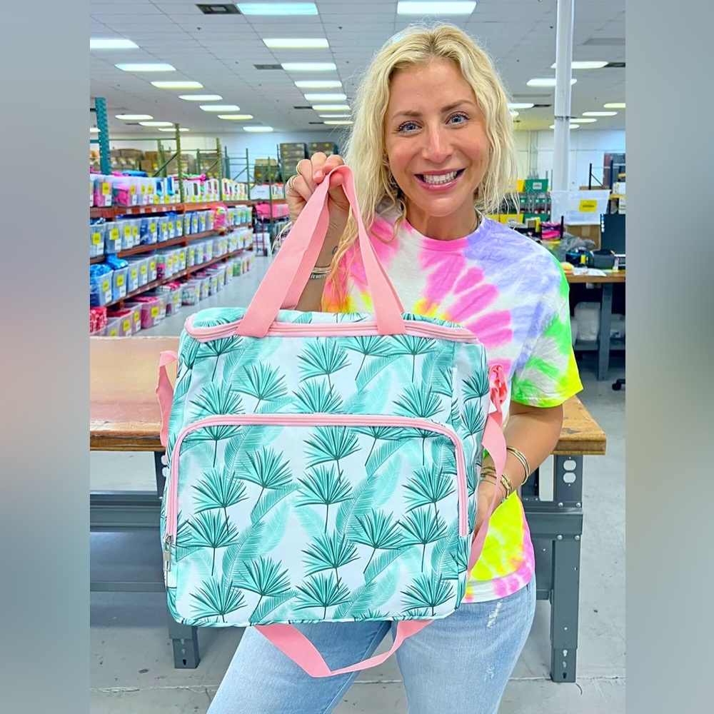 Palm Print Cooler Bag